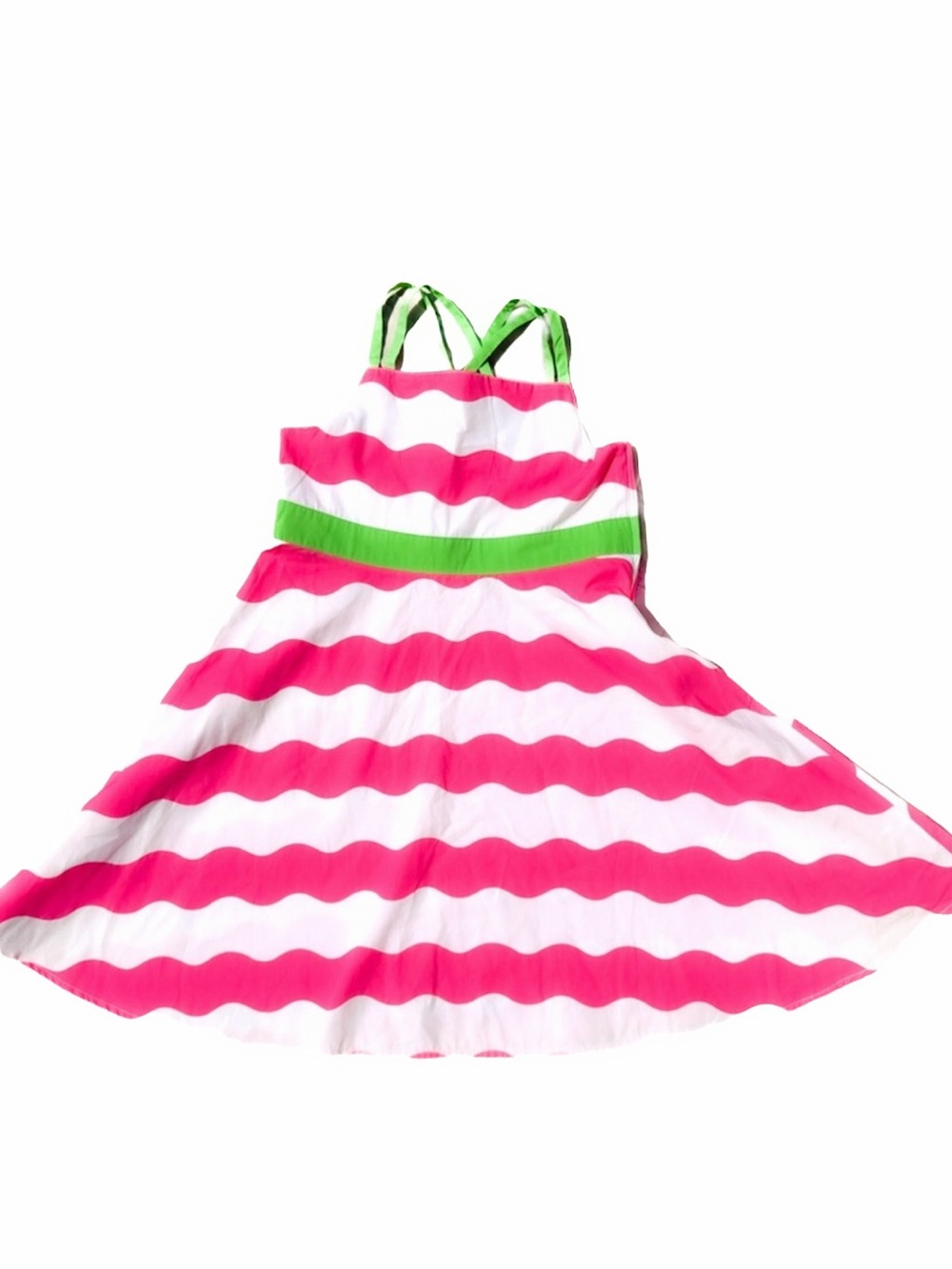 NWoT Gymboree Island Lily Pink White Green Wavy Stripe Sundress Dress Portrait 6